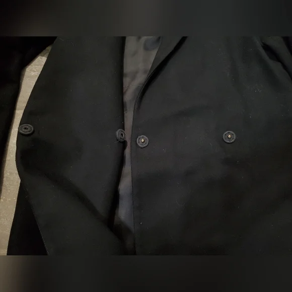 COS Elegant Black Women's Double Breasted Long Coat. Blazer Style.Wool, Cashmere - Picture 5 of 13